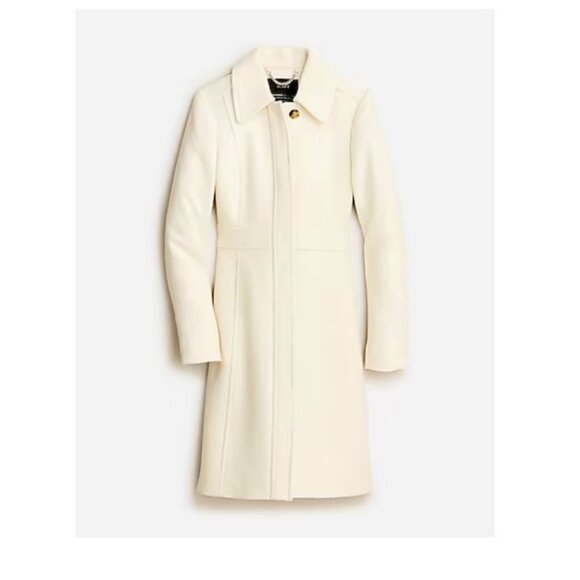 J.Crew $398 Petite New Lady Day Topcoat Italian Wool VIntage White Sz P0 BM966 - Picture 1 of 9